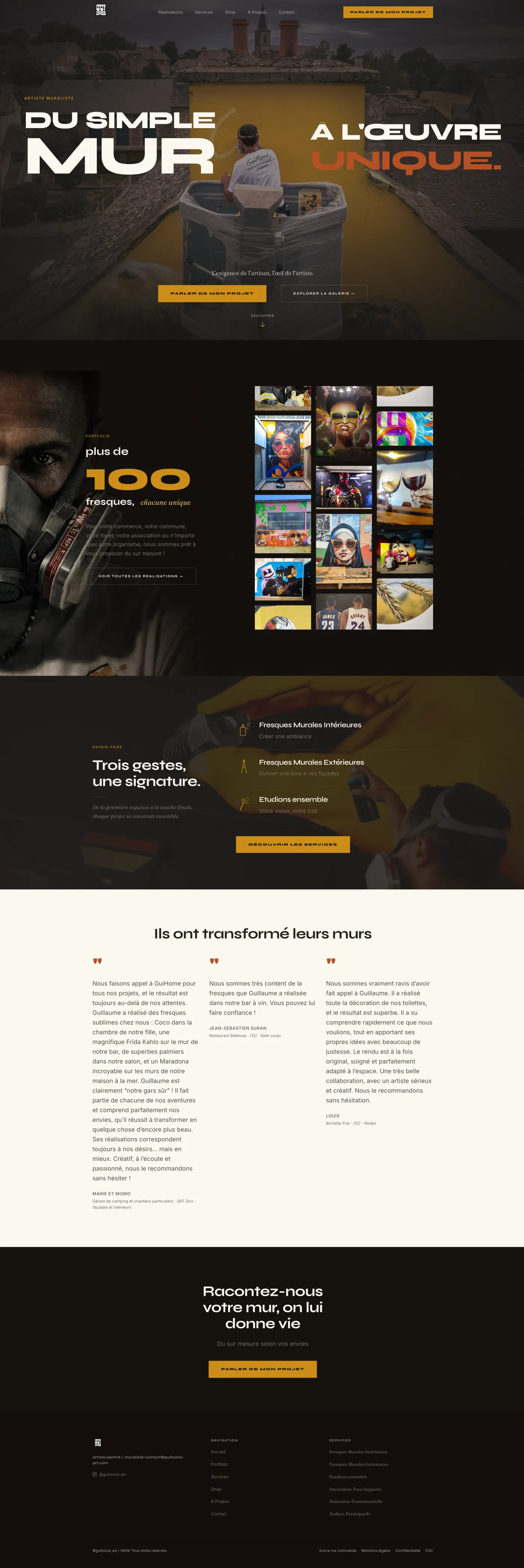 La page d'accueil de guihome-art.com dans l'écran d'un MacBook